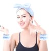 AOPRIE SPA Headbands for Washing Face Makeup Headbands with Bow Hair Band Women Facial Head Band Wrist Towel Wraps For Shower Face Mask Blue, 6 Pack