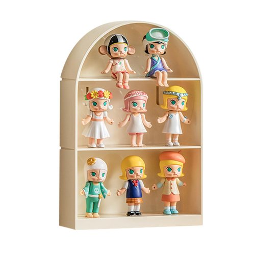 Display Case for Figures Wall-Mounted or Desktop Display Box Stand, 3 Layer Collectibles Plastic Organizer for Funko POP, Doll Storage Box for Lego Collectibles Pop Mart Mini Figure Toy