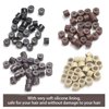 Amesun 2500pcs 4mm Silicone Microlink Beads Silicone Lined Beads for Human Hair Extensions Tools kit Set (Dark Brown)