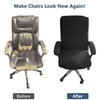 Melaluxe Office Chair Cover with Armrest Covers， Universal Stretch Desk Chair Cover, Computer Chair Slipcovers (Size: L) - Black