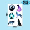 Galaxy Wolf Temporary Tattoo Sticker For Men Women Kids, 20 Sheet Wolf Themed Tattoos Wolf Party Decoration Supplies Party favors