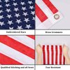 Universal Boat Flag Marine 16"x24" with 4 Boat Flag Pole Kits USA Flag with 50 Embroidered Stars American Boat Flag