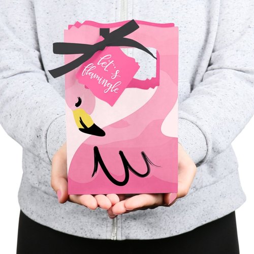 Pink Flamingo - Party Like a Pineapple - Tropical Summer Party Favor Boxes - Set of 12