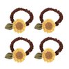 UUYYEO 4 Pcs Sunflower Scrunchies Flower Hair Ties Elastics Hair Bands Ponytail Holder Spring Hair Accessories for Women Girls