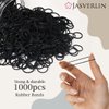 JASVERLIN 3/4inch Black Hair Rubber Bands for Hair, Small Rubberbands Ponytail Holder no Damage Mini Tiny Hair Ties Elastics for Girls Women Baby 1000PCS