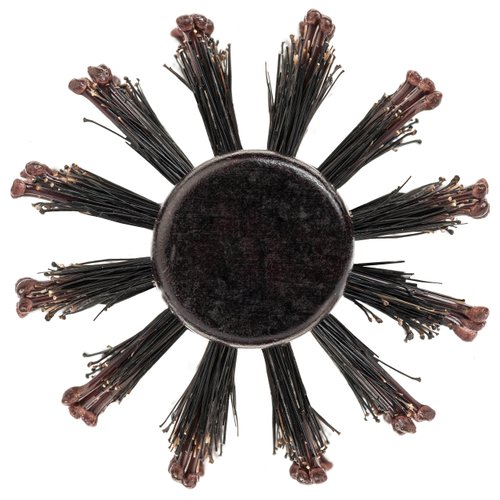 Round Styling Hair Brush - 1.75 Inch Diameter - Boar + Nylon Bristles for Blow Drying, Curling, and Styling Hair - Natural Wooden Handle for Women and Men