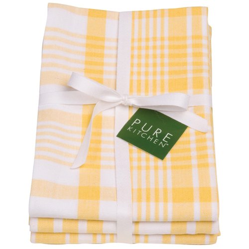 Now Designs Jumbo Pure Kitchen Towel Set of 3, Lemon Yellow
