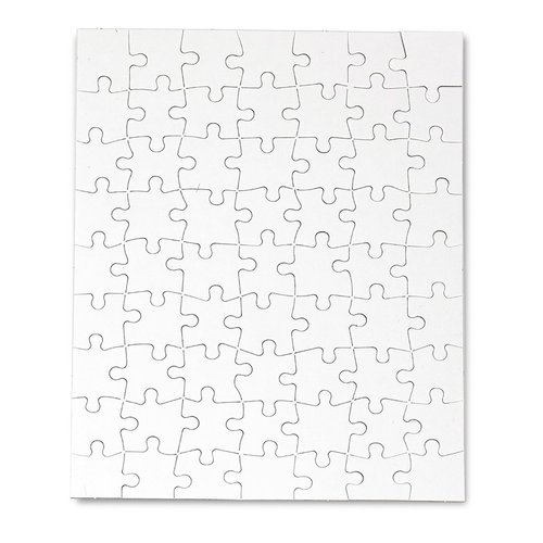 Hygloss Puzzles DIY Party Invite - Blank Puzzle for Decorating - Art Activity - Use as Party Favors - White, Sturdy – 8.5 x 11 Inches, 63 Pieces - Comes with Envelopes - 4 Qty