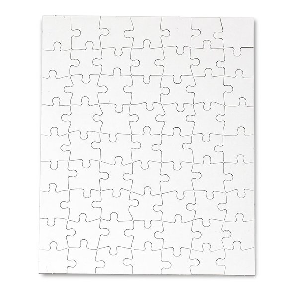 Hygloss Puzzles DIY Party Invite - Blank Puzzle for Decorating - Art Activity - Use as Party Favors - White, Sturdy – 8.5 x 11 Inches, 63 Pieces - Comes with Envelopes - 4 Qty