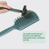2-in-1 Hair Brush Cleaning Tool, Comb Cleaning Brush Hair Brush Cleaner with Pick and Bristles Hair Brush Remover Rake for Removing Hair Dust, Cute Comb Cleaner Tool for Home and Salon, Green