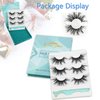 GOO GOO Eyelashes 3D Mink Fur, Fake Lashes 25mm Dramatic Long 1 Style 3 Pairs/set Natural Siberian False Eyelashes Hand Made Strips Lashes Fluffy Full Reusable Mink Eyelashes