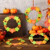 Engrowtic 24 Sets Thanksgiving Wreath Craft Enter with a Thankful Heart Wreath Craft Kits DIY Maple Acorn Hanging Ornament Home Door Decorations Fall Activities Party Favors