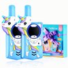 Unicorn Kids Walkie Talkies Rechargeable, 2 Miles Range 3 Channels 2 Way Radio, Birthday Gifts for Boys Girls,Family Games Outdoor Hiking Camping,3-12 Years Old Toys (Blue)