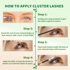 DIY Individual Lashes Clusters Kit,240pcs Lash Clusters Eyelash Extension Kit with Cluster Lash Glue and Lash Tweezer D Curl Lash Extension Kit False Eyelash Cluster Kit At Home(30D40D, 0.07D, 9-15mm)