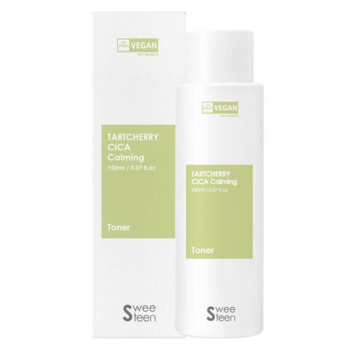 [SWEETEEN] Tart Cherry CICA Calming Toner, Korean Skincare, Vegan Beauty, Eve Vegan Certified, Eco-Friendly, Vegan Facial Toner, Multi-Active Toner, Soothing & Peeling Toner, 5.07 Fl.Oz.