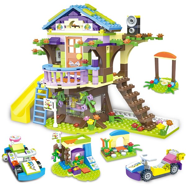 Friends Tree House Creative Building Toy House Set for Girls 6-12, Toy Treehouse Building Blocks Bricks Kit, STEM Learning Roleplay Gift for Pretend Play Imaginative Play for Boy Girls Kids, 547 Pcs