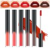 CAHIUYOA 5PCS Matte Liquid Lipstick Set Ruby Dark Brown Red Lip Tint Stain Lip Gloss Set for Women Velvet Long Lasting Waterproof Lipstick Lip Makeup Sets 05