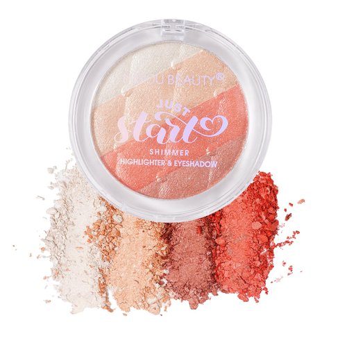 Jeuacika Highlighter Setting Powder Makeup Eyeshadow Powder Face Powder Makeup Highlights Face Setting Powder Make Up Loose Powder Lightweight Long-Lasting (Round Box Pale Color)