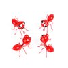 Cruis Cuka Metal Yard Art Garden Decor Cute Ant Outdoor Wall Sculptures Patio Lawn Ornament Fence Decoraions - Set of 4 Red