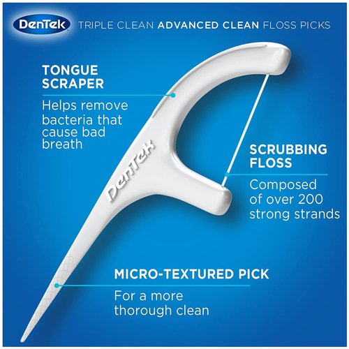 DenTek Extra Strong Triple Clean Floss Picks, Mouthwash Blast 90 ea