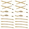 16 Pieces Rhinestone Bobby Pins, Fancy Metal Hair Clips, Crystal Shiny Barrettes, I S X Shaped Diamond Hair Accessories for Women Girls Wedding Prom Party (Gold)