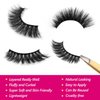 Natural Dramatic 3D Mink Eyelashes Cat Eye-Lashes Wispies, Eliace Fake Eye lashes Long Lashes Thick Mink Lashes Fluffy Cross Wispy Volume Lashes Soft Reusable Strip Lashes 15 Pairs | Sierra Style