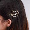 YienDoo Cat Hair Clips Kitty Hair Barrette Non-slip Clip Cute Cat Hairpins Gold Fashion Hollow Headpieces Geometric Metal Head Clip Bobby Pin Ponytail Holder Hair Accessories for Women Girls