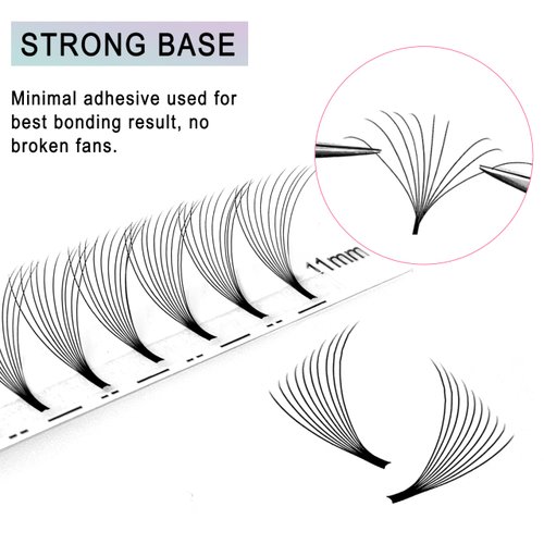 320Fans 16 Lines Short Stem 10D Russian Pre Made Volume Fans 0.07MM Premade Fans Eyelash Extensions C/D Promade Lash Extensions (320Fans-10D-0.07-C-10mm)
