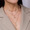 fxmimior Boho Simple Gold Moon and Star Sequins Layered Necklace Dainty Pearls Chain Moon Pendant Long Necklaces Jewelry for Women