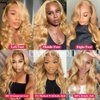 UMEGOOD 200% Density Honey Blonde Wig Human Hair 13x6 HD Transparent Lace Front Wigs Human Hair Hair Pre-Plucked 13x6 Blonde Body Wave Glueless Light Brown Lace Front Wigs Human Hair