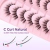 Lashes Wispy Cat Eyelashes Natural Look 15MM Cat Eye Lashes 3D Volume False Lashes with 0.1MM Thin Band C Curl Strip Lashes Pack Fake Eyelashes Wedding Lashes 7 Pair EVENTILL