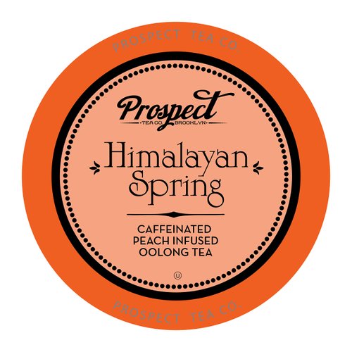 Prospect Tea Himalayan Spring Peach Infused Oolong Tea Pods Compatible with K Cup Brewers Including 2.0, 40 Count