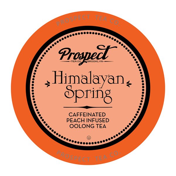 Prospect Tea Himalayan Spring Peach Infused Oolong Tea Pods Compatible with K Cup Brewers Including 2.0, 40 Count