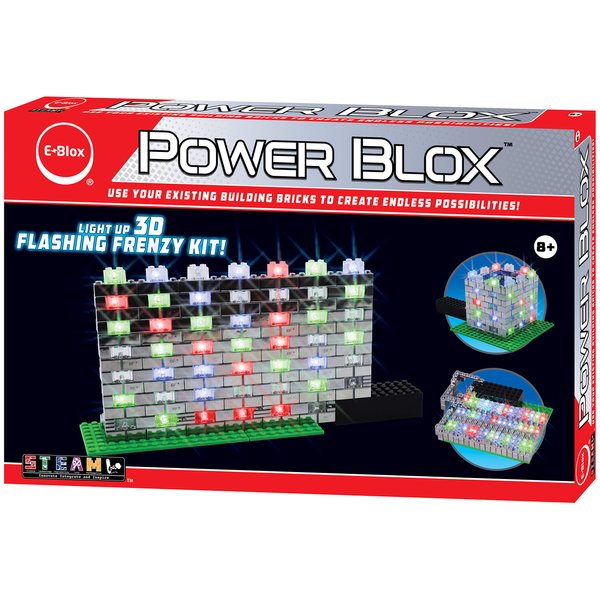 E-Blox Power Blox Builder - Flashing Frenzy Kit LED Light-Up Building Blocks Toys Set for Kids Ages 8+