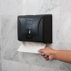 Mind Reader Paper Towel Dispenser, Tri-Fold Towel Holder, Restroom, Wall Mount, Bathroom, 10.25"L x 3.75"W x 8"H, Black