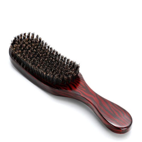 Soft Boar Bristle Brush, Bristle Hairbrush Wave Curly Hair Brush Natural Boar Styling Brush Comb Wooden Handle Gift for Women Men Hairstyle Wave Styles Detangling Smoothing Massaging Restores Shine