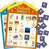 Fancy Land Nativity Bingo Game for Kids 24 Players Christmas Stable House Christain Bingo Game Holiday Religious Party Activities VBS