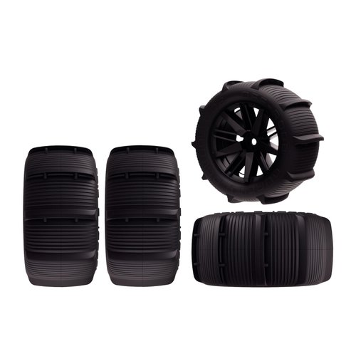 Mesimsple Pre Glued Plastic H14BM Wheel And Paddle Tire Rim for MJX Hyper Go 1/14 H14BM 1/16 H16BM H16PL H16DR Series Upgrades Part
