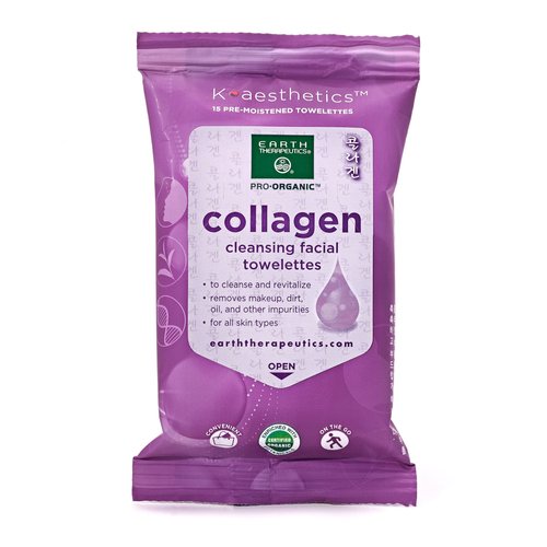 Earth Therapeutics Collagen Makeup Remover Wipes - Travel Size - Collagen