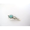 Generic Small turquoise blue stone and metal tribal alligator hair clip fine thin hair