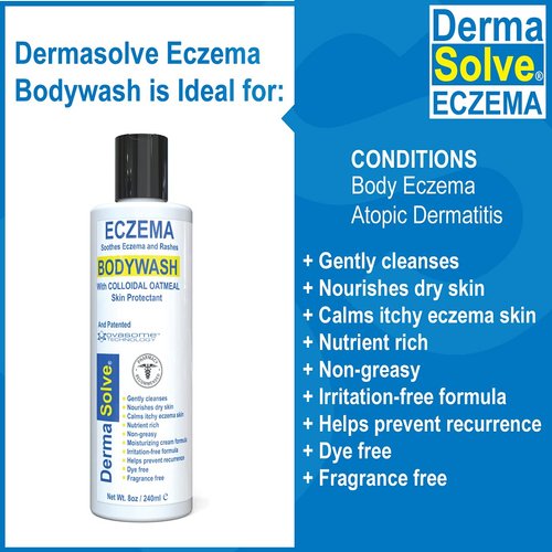 Dermasolve Eczema Relief Body Wash (2 Pack) | Full Body Eczema Therapy Body Wash That Protects, Moisturizes, and Repairs Skin - Kids, Babies & Adults - Steroid Free