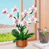Joniuuca Orchid Building Blocks Set with LED Light – DIY Artificial Flower Kit for Home Decoration, for Adults and Kids 6-14,Ideal for Christmas,Birthdays,and Special Occasions,729-Piece