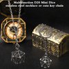 Syhood Mini Dice Set 7 Pcs Tiny Small Metal Dice Set Hollow D20 Necklace Dice Case Keychain Role Playing Table Games Portable Teacher Gift Mother Gift(Antique Silver)