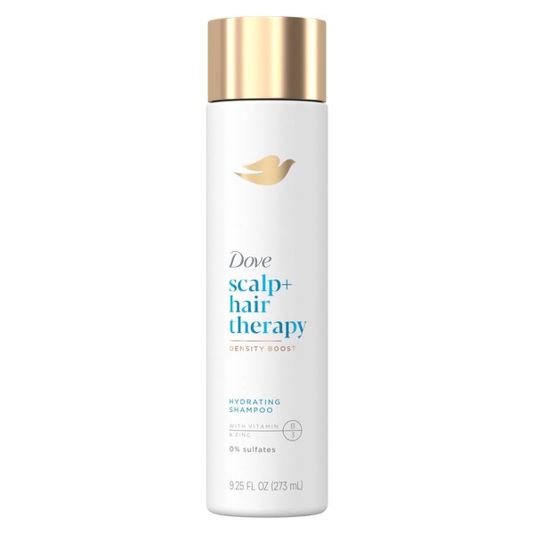 Dove Density Boost Hydrating Shampoo Scalp + Hair Therapy for Gentle Cleansing, with Vitamin B3, Zinc and 0% sulfates, 9.25 oz