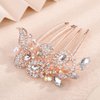 Chargances Vintage Crystal Inlaid Hair Comb Wedding Silver Rhinestone Long Teeth Hair Side Combs Bridal Slide Hairpins Barrettes Hair Accessories for Women Brides (Silver)