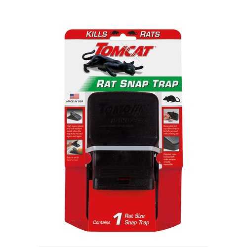 Tomcat Rat Snap Trap, 1 Rat Size Trap - Reusable - Effectively Kill Rats - Ideal for Home and Farm Use