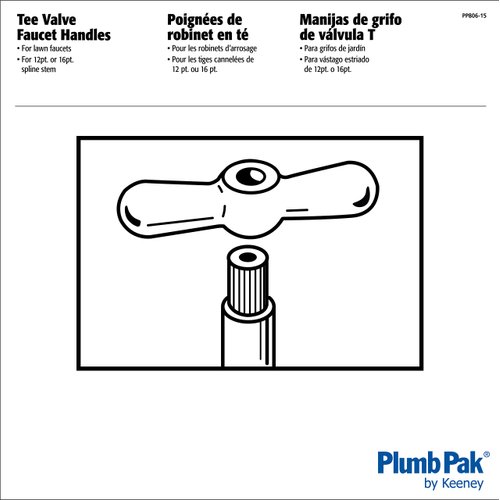 Keeney PP806-15 Plumb Pak Corp Lawn Faucet Hose Bibb Tee Handle