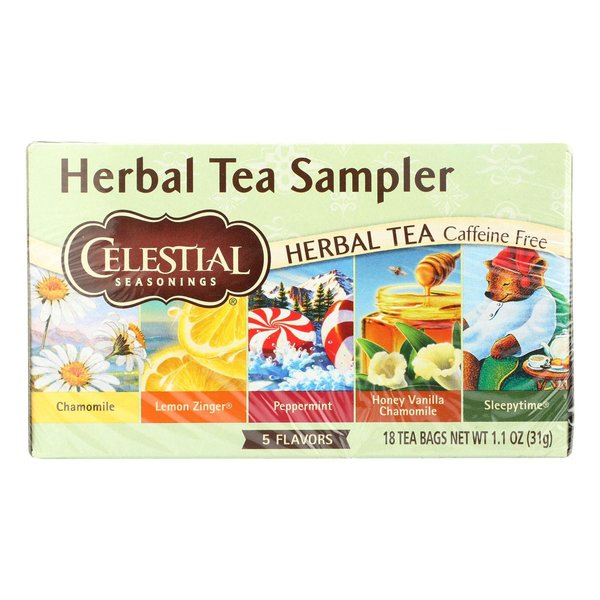 Celestial Seasonings, Herbal Tea Sampler, 20 Count, 1.1oz Box (Pack of 6)