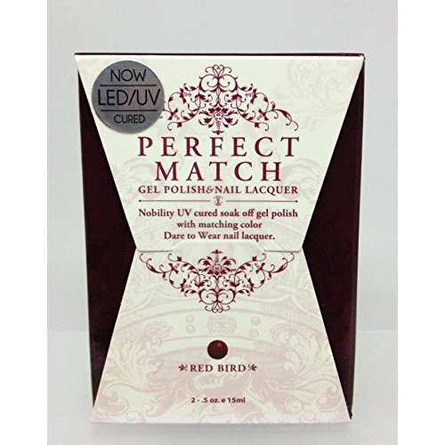 LeChat Perfect Match DUAL SET Soak Off Gel Polish and Dare to Wear Nail Lacquer - Red Bird - PMS33
