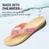 MEGNYA Comfortable Orthopeic Flip Flops for Women, Best Plantar Fasciitis Sandals for Flat Feet with Arch Support, Water Sandals for walking Beach Pink Size 8